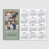 2026 Kalender Modern Sage Green 2 Foto Magnetisch (Voorkant)