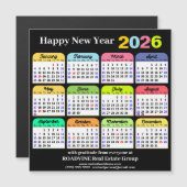 2026 Kalender Modern Zwart Corporate Magnetische K (Voorkant / Achterkant)
