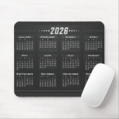 2026 Kalender Modern Zwart Wit Muismat (Met muis)