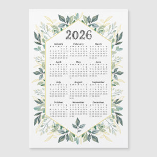 2026 Kalender Moderne Waterverf Botanische Bladere