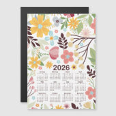 2026 Kalender Multicolor Hand getrokken Bloemen (Voorkant / Achterkant)
