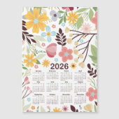 2026 Kalender Multicolor Hand getrokken Bloemen (Voorkant)