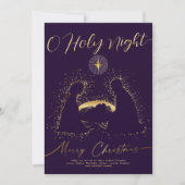 2026 Kalender Nativity Manger O Holy Night Script Feestdagenkaart (Voorkant)