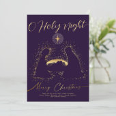 2026 Kalender Nativity Manger O Holy Night Script Feestdagenkaart (Staand voorkant)