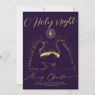 2026 Kalender Nativity Manger O Holy Night Script Feestdagenkaart