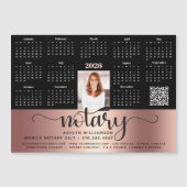 2026 Kalender Notaris Koper Zwart QR Code Magnet (Voorkant)