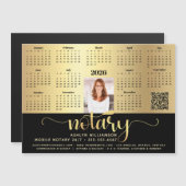 2026 Kalender Notaris Zwart Goud QR Code Magnet (Voorkant / Achterkant)