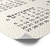2026 Kalender op nep canvas textuur sjabloon Poster (Hoek)