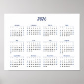 2026 Kalender per maand Home School Kantoor Wall Poster (Voorkant)