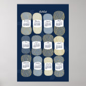 2026 Kalender Poster blauw en goud (Voorkant)