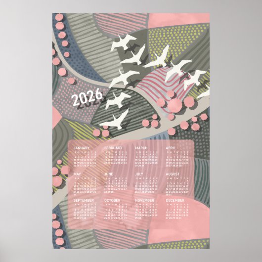 2026 Kalender Poster Ganzen Landschap (Voorkant)
