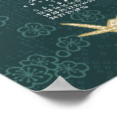 2026 Kalender Poster origami Kranen Groen Goud (Hoek)