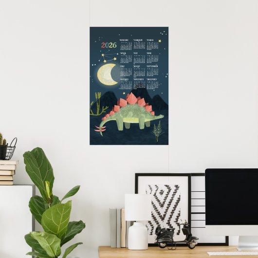 2026 Kalender Poster Stegosaur (Thuiskantoor)