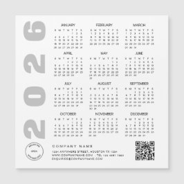 2026 Kalender QR Code Bedrijf Logo Giveaway