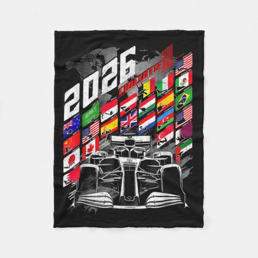 2026 kalender racecircuit schema locaties fleece deken (Voorkant)