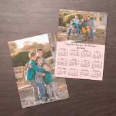 2026 Kalender Roze 2 Custom Foto's Gelukkig Nieuwj Feestdagenkaart