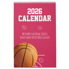 2026 Kalender Roze Basketbal Voor Tiener Meisjes V