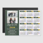 2026 Kalender Sage Green Business 2 Foto Magnetisc (Voorkant / Achterkant)