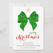 2026 Kalender Tartan Bow Vrolijke Kerstkalender Feestdagenkaart (Voorkant)