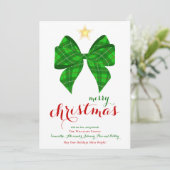 2026 Kalender Tartan Bow Vrolijke Kerstkalender Feestdagenkaart (Staand voorkant)