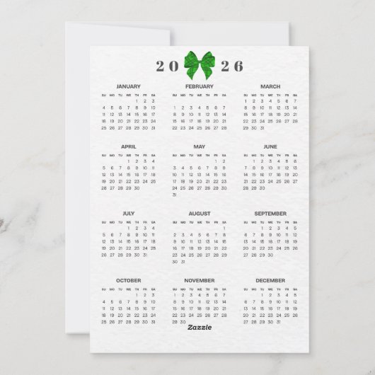 2026 Kalender Tartan Bow Vrolijke Kerstkalender Feestdagenkaart (Achterkant)