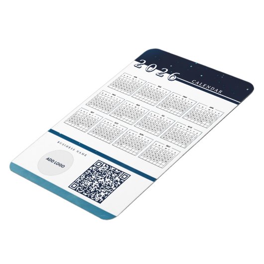 2026 Kalender Toevoegen Logo QR Code Flexibele mag Magneet (Linkerzijde)