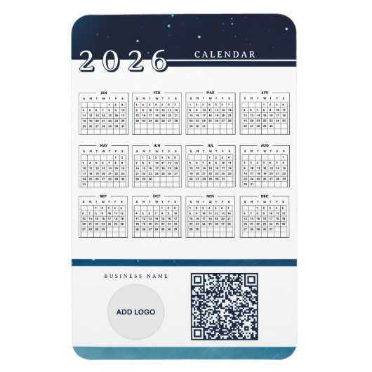 2026 Kalender Toevoegen Logo QR Code Flexibele mag Magneet (Verticaal)