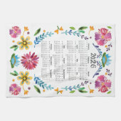 2026 Kalender Traditionele Mexicaanse Bloemenkunst Theedoek (Horizontaal)