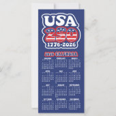 2026 Kalender USA 250 Amerika 1776-2026 Kaart (Voorkant)