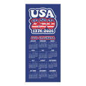 2026 Kalender USA 250 Amerika's verjaardag 1776-20 Reclamekaart (Voorkant)