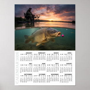 2026 Kalender, Vissen, Karper / Vis Poster