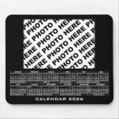 2026 Kalender Voeg 1 foto's toe Mousepad Zwart Muismat (Voorkant)