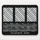 2026 Kalender Voeg 3 Verticale Foto's Mousepad Zwa Muismat (Voorkant)
