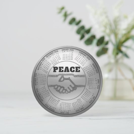 2026 Kalender Vrede Feestdagenkaart (Staand voorkant)