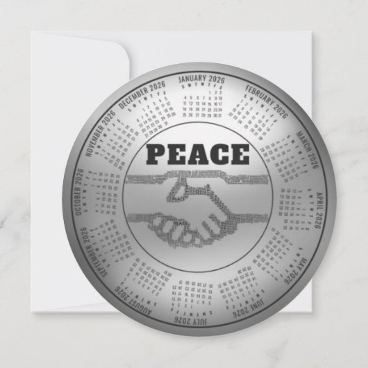 2026 Kalender Vrede Feestdagenkaart (Achterkant)