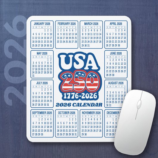 2026 Kalender - VS 250 Rood Wit Blauw Muismat