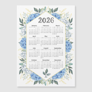 2026 Kalender Waterverf Blauw Botanisch Groen