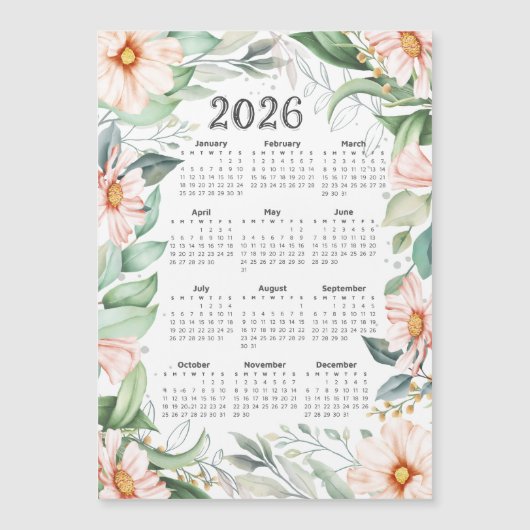 2026 Kalender Waterverf Eucalyptus Sinaasappel Blo (Voorkant)