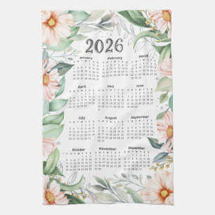 2026 Kalender Waterverf Eucalyptus Sinaasappel Blo Theedoek
