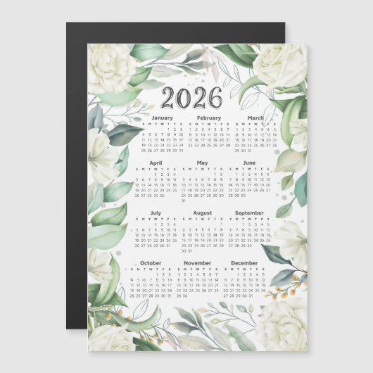 2026 Kalender Waterverf Eucalyptus White Floral (Voorkant / Achterkant)