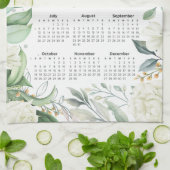 2026 Kalender Waterverf Eucalyptus White Floral Theedoek (Gevouwen)