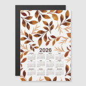 2026 Kalender Waterverf Fall Leaves Pattern (Voorkant / Achterkant)
