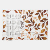 2026 Kalender Waterverf Fall Leaves Pattern Theedoek (Horizontaal)