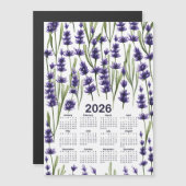2026 Kalender Waterverf Paarse Lavendelbloemen (Voorkant / Achterkant)