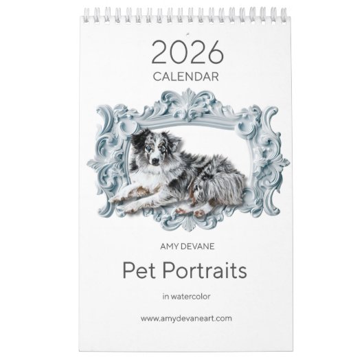 2026 Kalender Waterverf Pet Portraits door Amy DeV (Hoes)