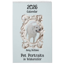2026 Kalender Waterverf Pet Portraits door Amy DeV