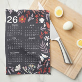 2026 Kalender Whimsical Floral en Butterfly Theedoek (Quarter Fold)