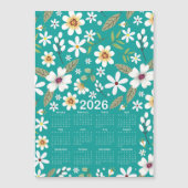 2026 Kalender Witte Bloemen Patroon (Voorkant)