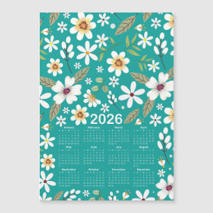 2026 Kalender Witte Bloemen Patroon