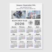 2026 Kalender Zakelijk 2 Foto Logo QR Magnetisch (Voorkant)